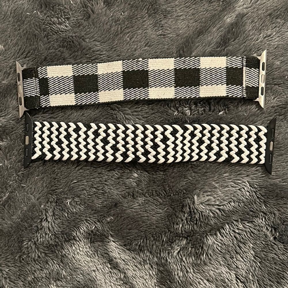 BLACK And White Pattern Wrist Band LOT (4 different ones)